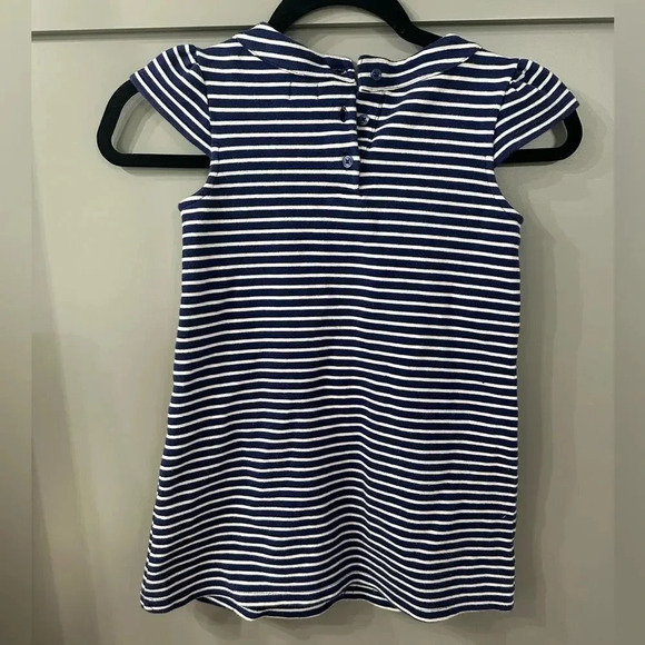 Janie and Jack Striped Pointe Dress White and Navy Size 7 - Picture 3 of 5